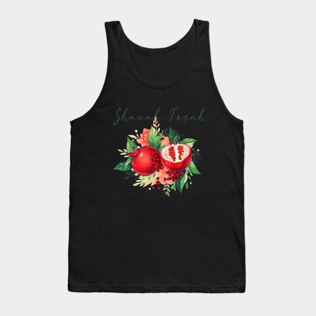 Rosh Hashanah Shanah Tovah Pomegranate Jewish New Year Tank Top by Pro Design 501